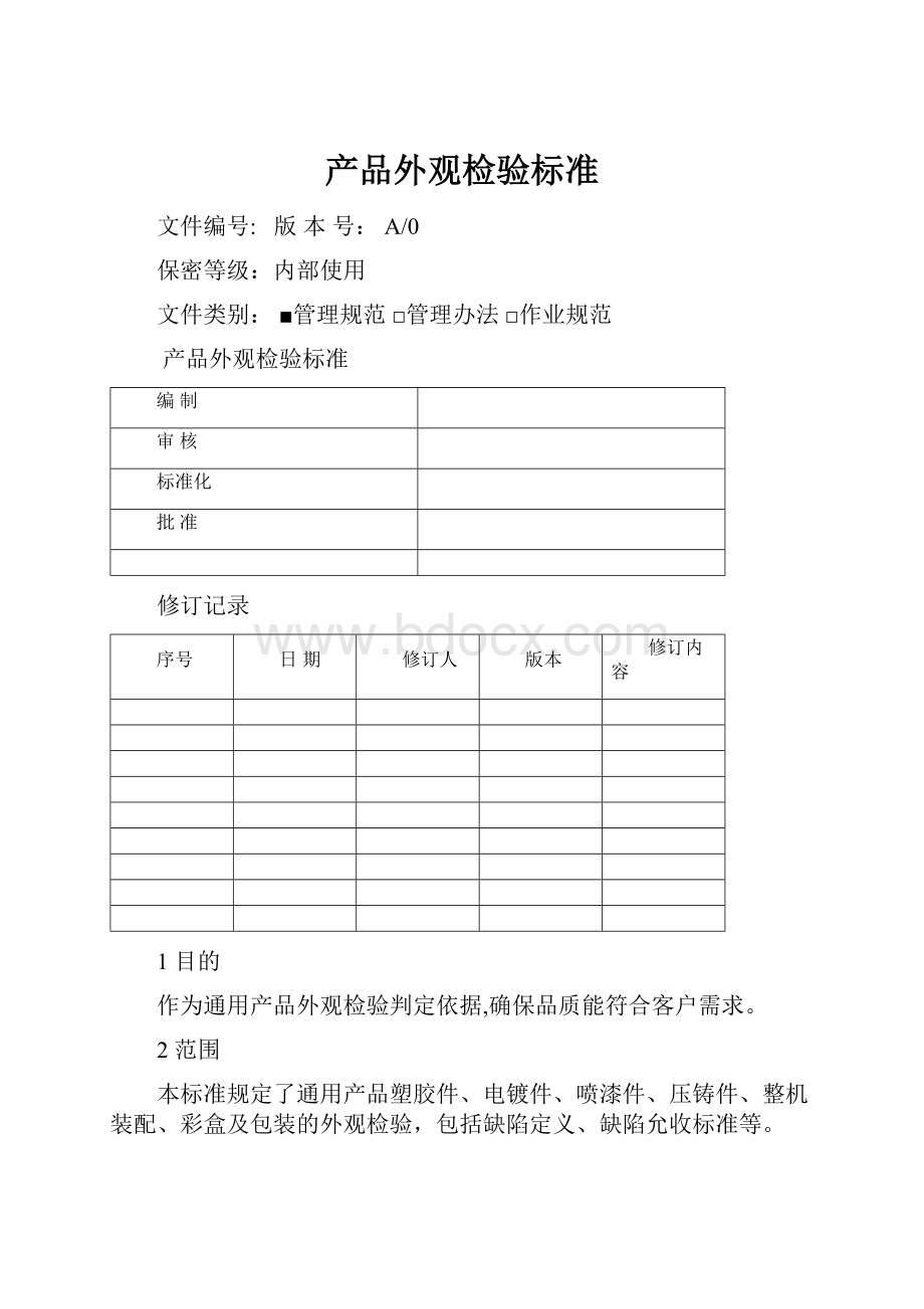 产品外观检验标准.docx_第1页