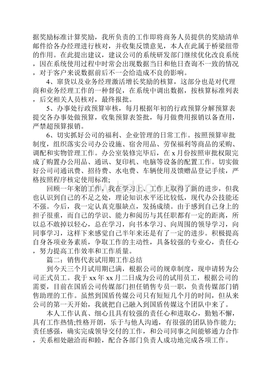 销售代表试用期工作总结.docx_第2页