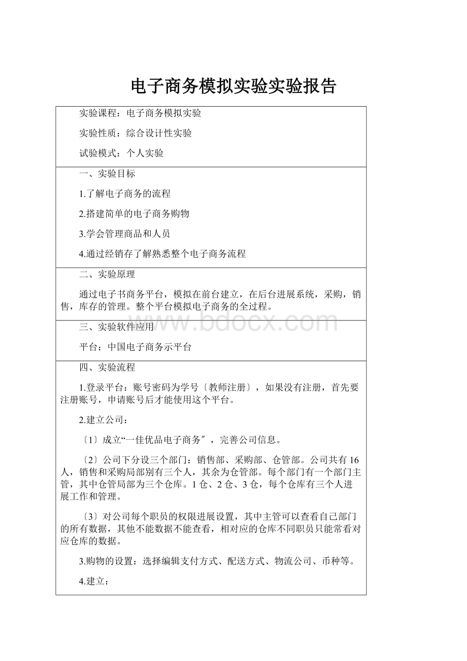 电子商务模拟实验实验报告.docx