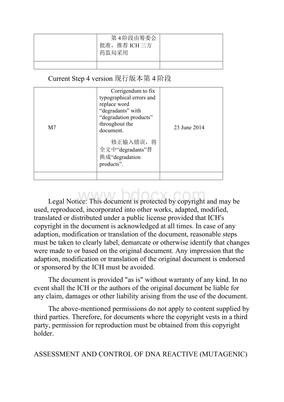 ICHM7step4基因毒性杂质评估和控制中英.docx_第2页