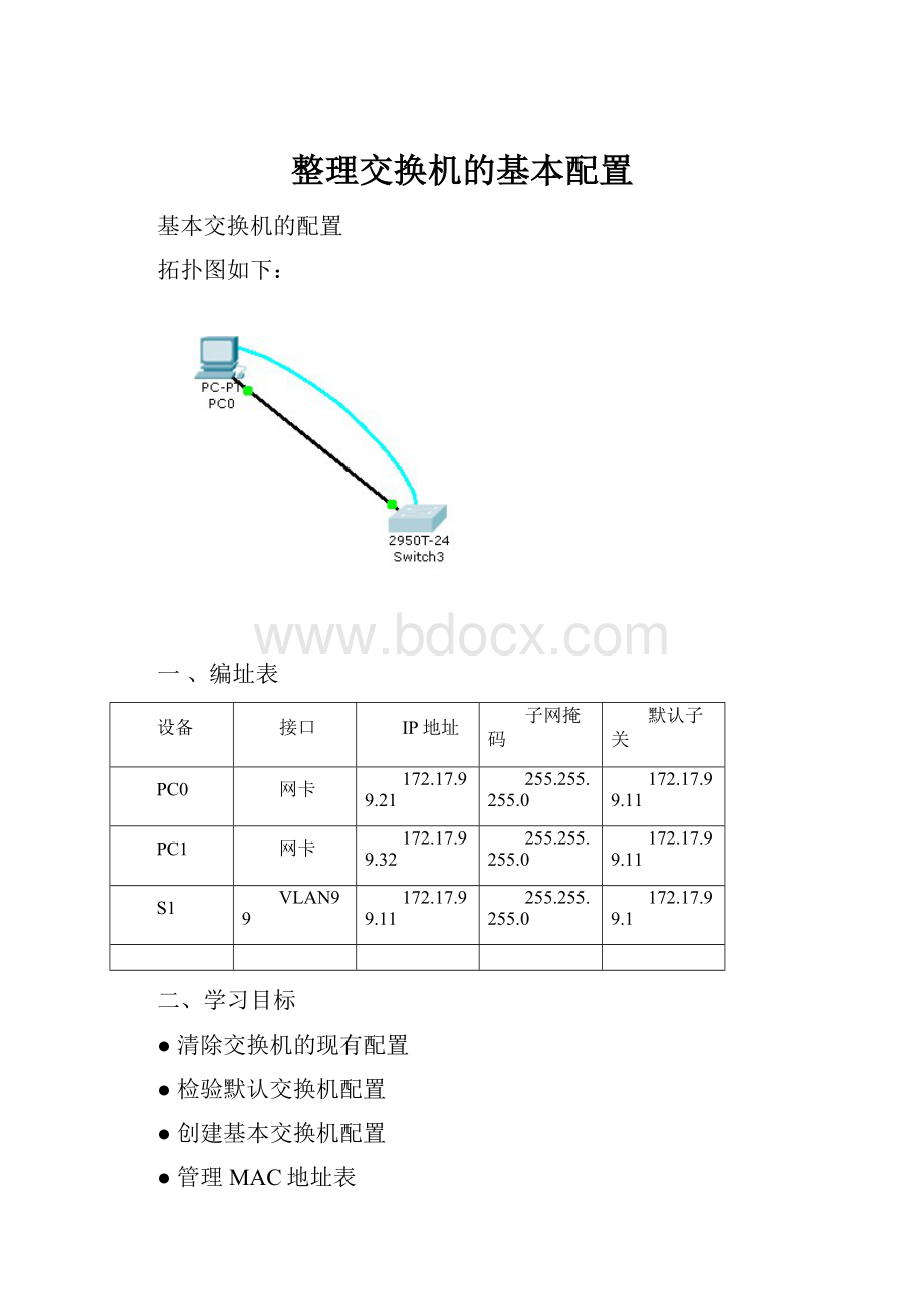 整理交换机的基本配置.docx