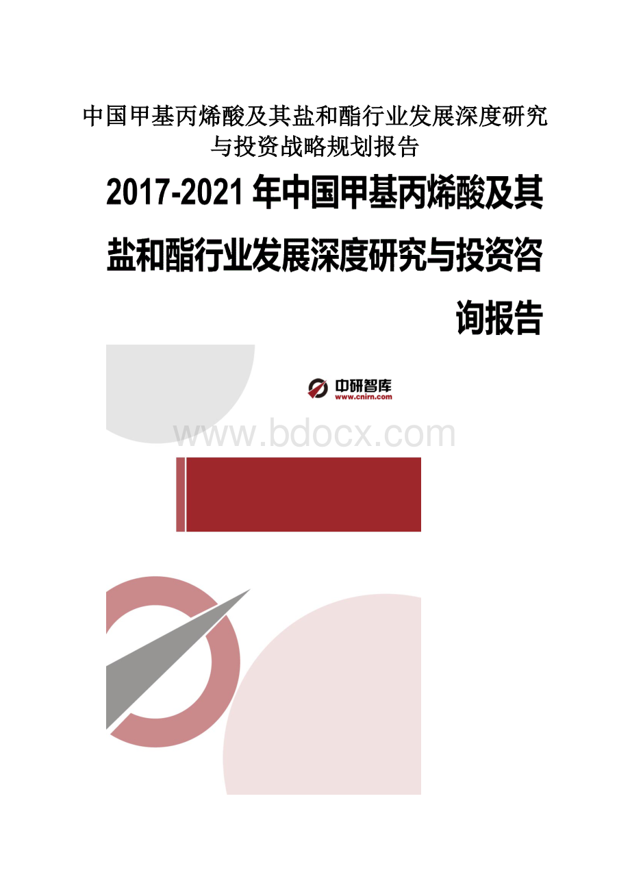 中国甲基丙烯酸及其盐和酯行业发展深度研究与投资战略规划报告.docx
