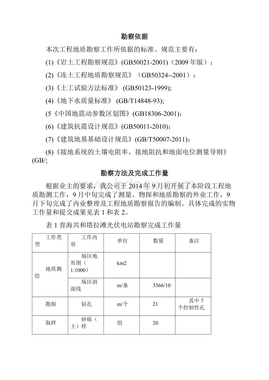 塔拉滩光伏电站工程地质勘察报告.docx_第2页