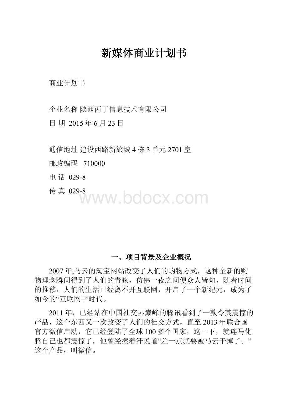 新媒体商业计划书.docx