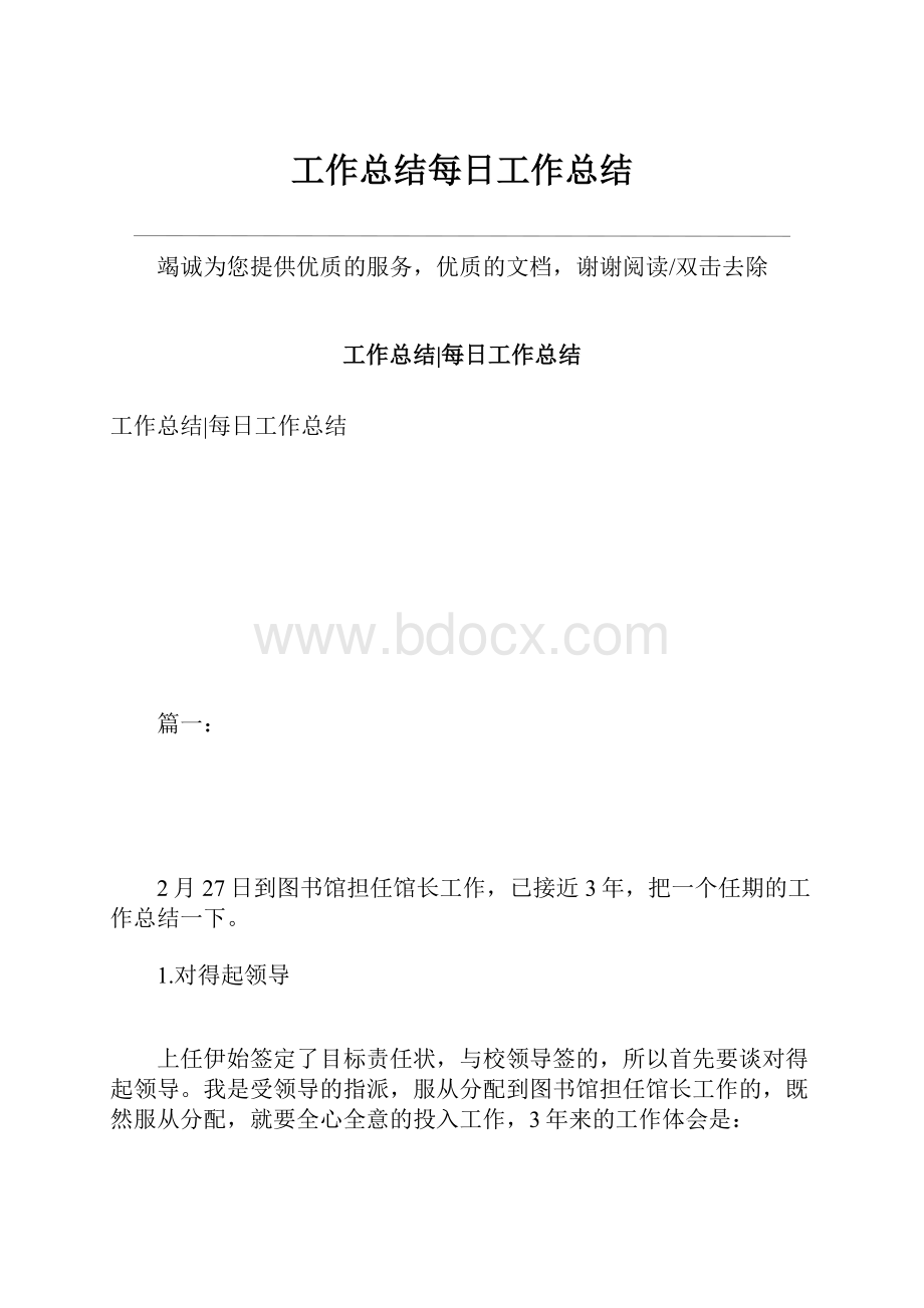 工作总结每日工作总结.docx_第1页