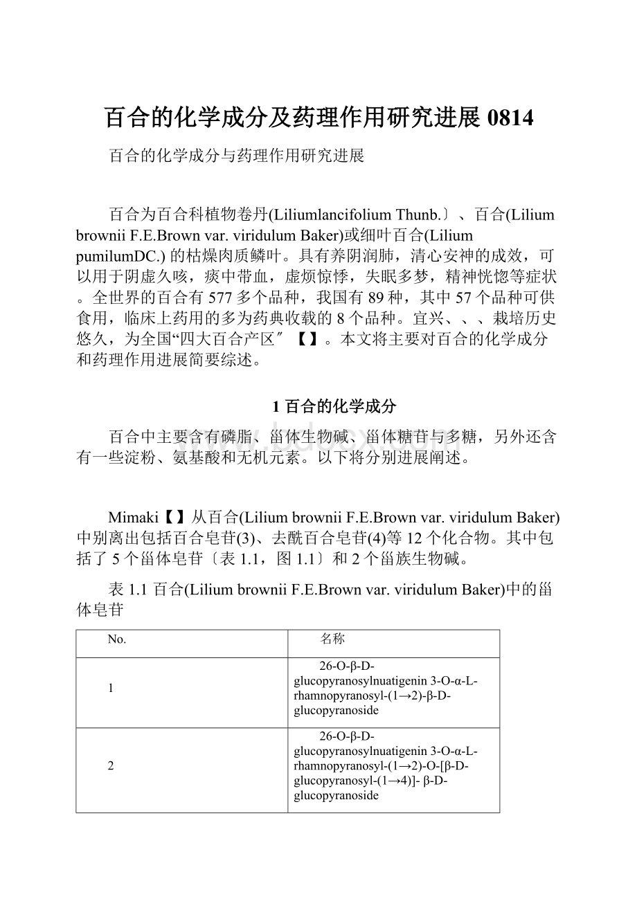 百合的化学成分及药理作用研究进展0814.docx