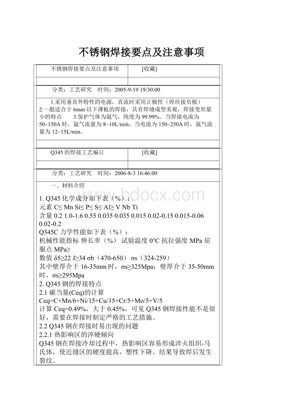 不锈钢焊接要点及注意事项.docx_第1页