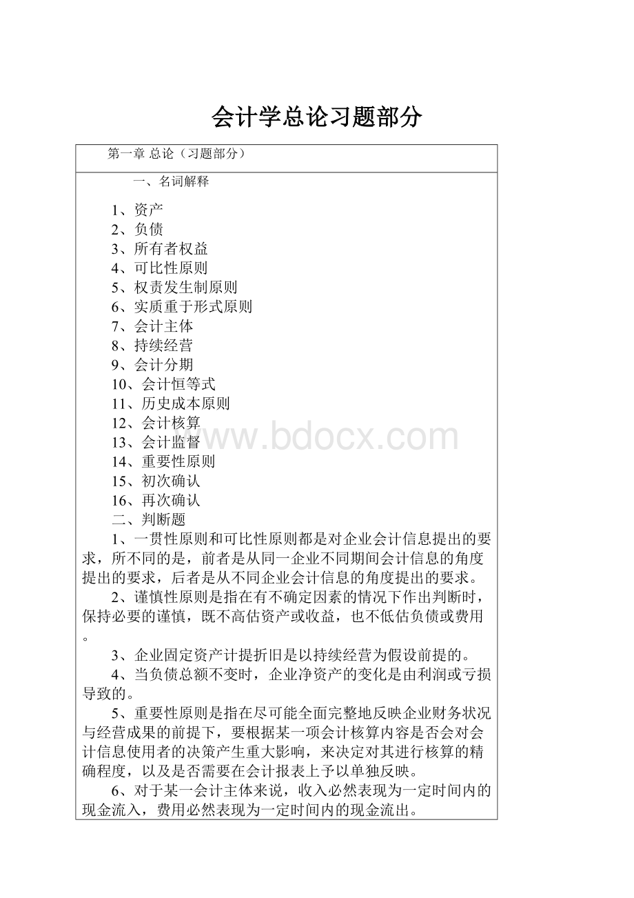 会计学总论习题部分.docx_第1页