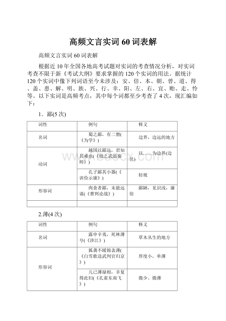 高频文言实词60词表解.docx