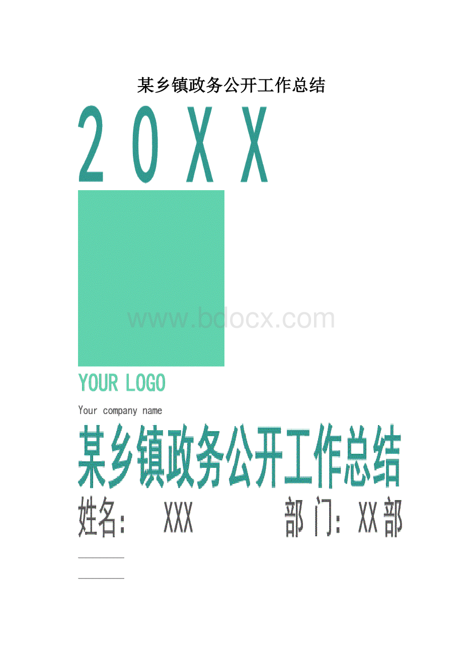 某乡镇政务公开工作总结.docx