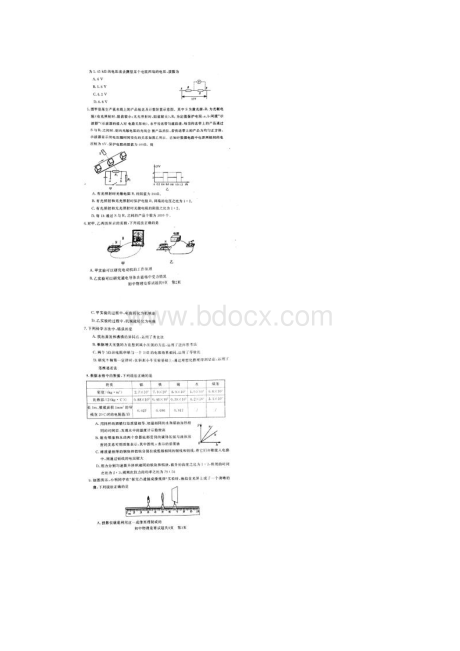 山东省泰安市岱岳区九年级物理竞赛试题扫描版.docx_第2页