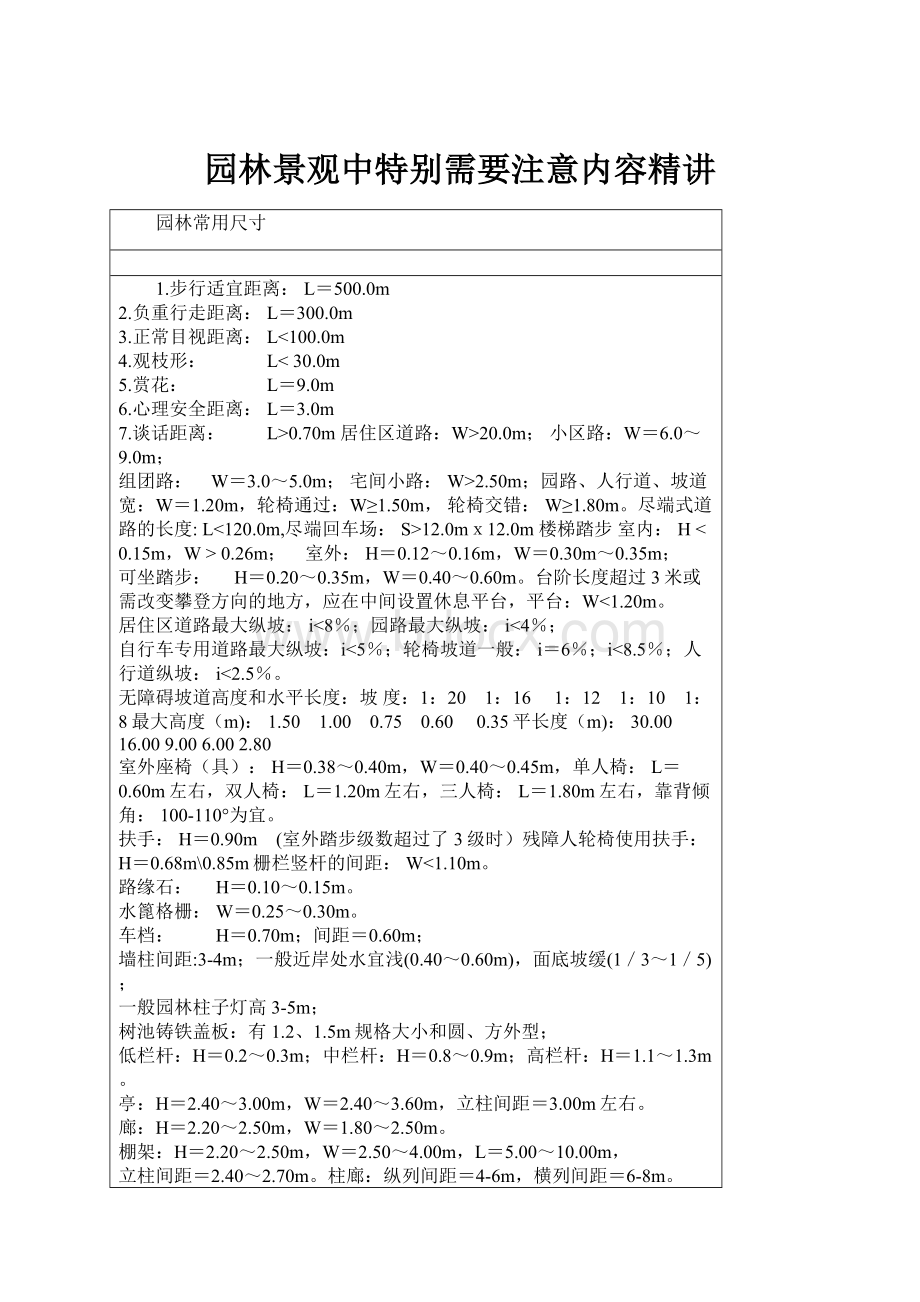 园林景观中特别需要注意内容精讲.docx_第1页