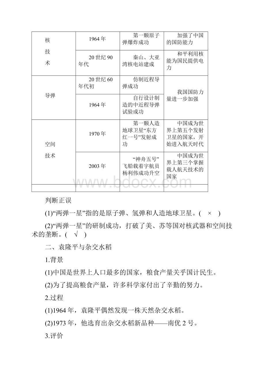 高中历史人教版必修三第19课建国以来的重大科技成就学案.docx_第2页