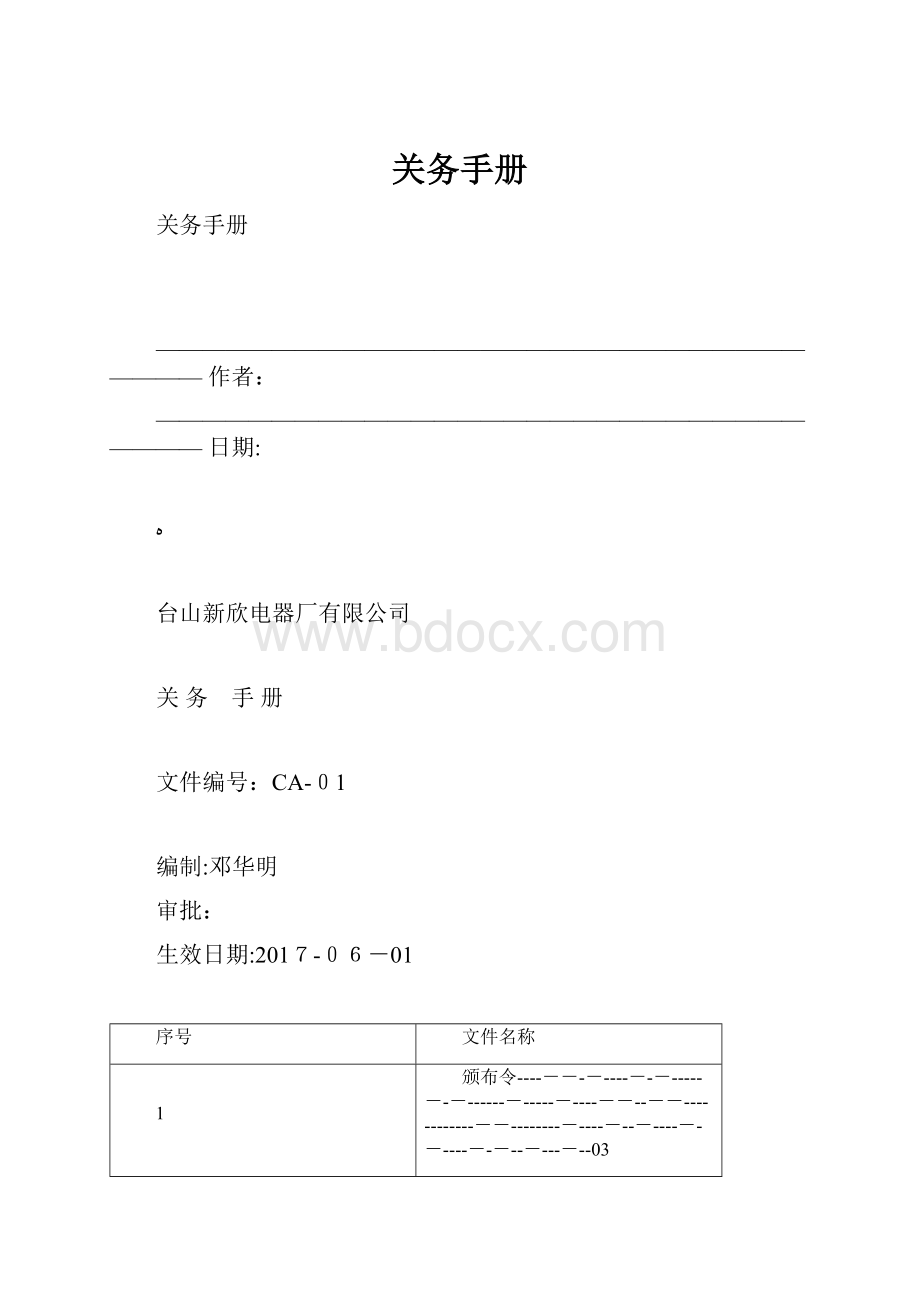 关务手册.docx