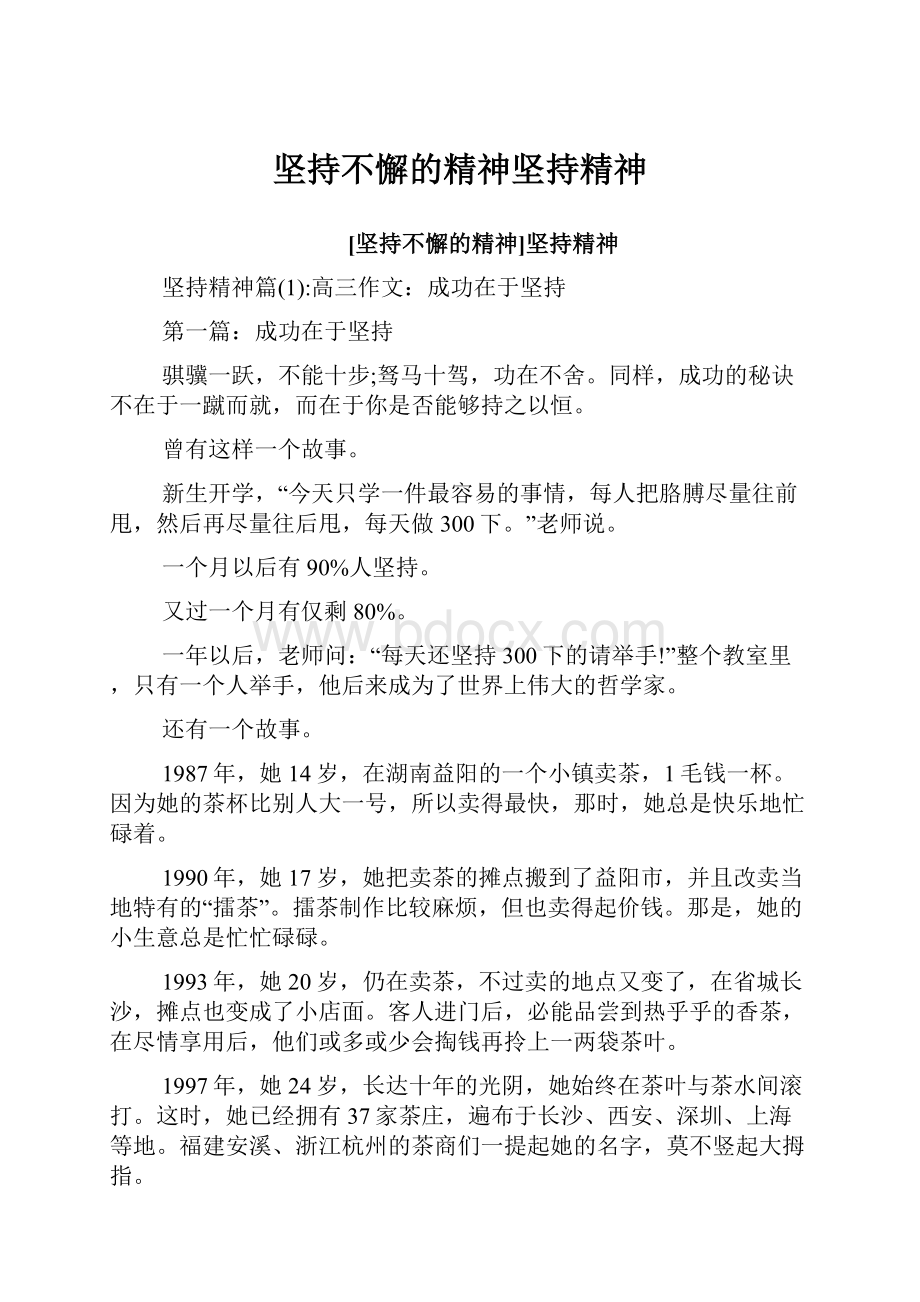 坚持不懈的精神坚持精神.docx_第1页