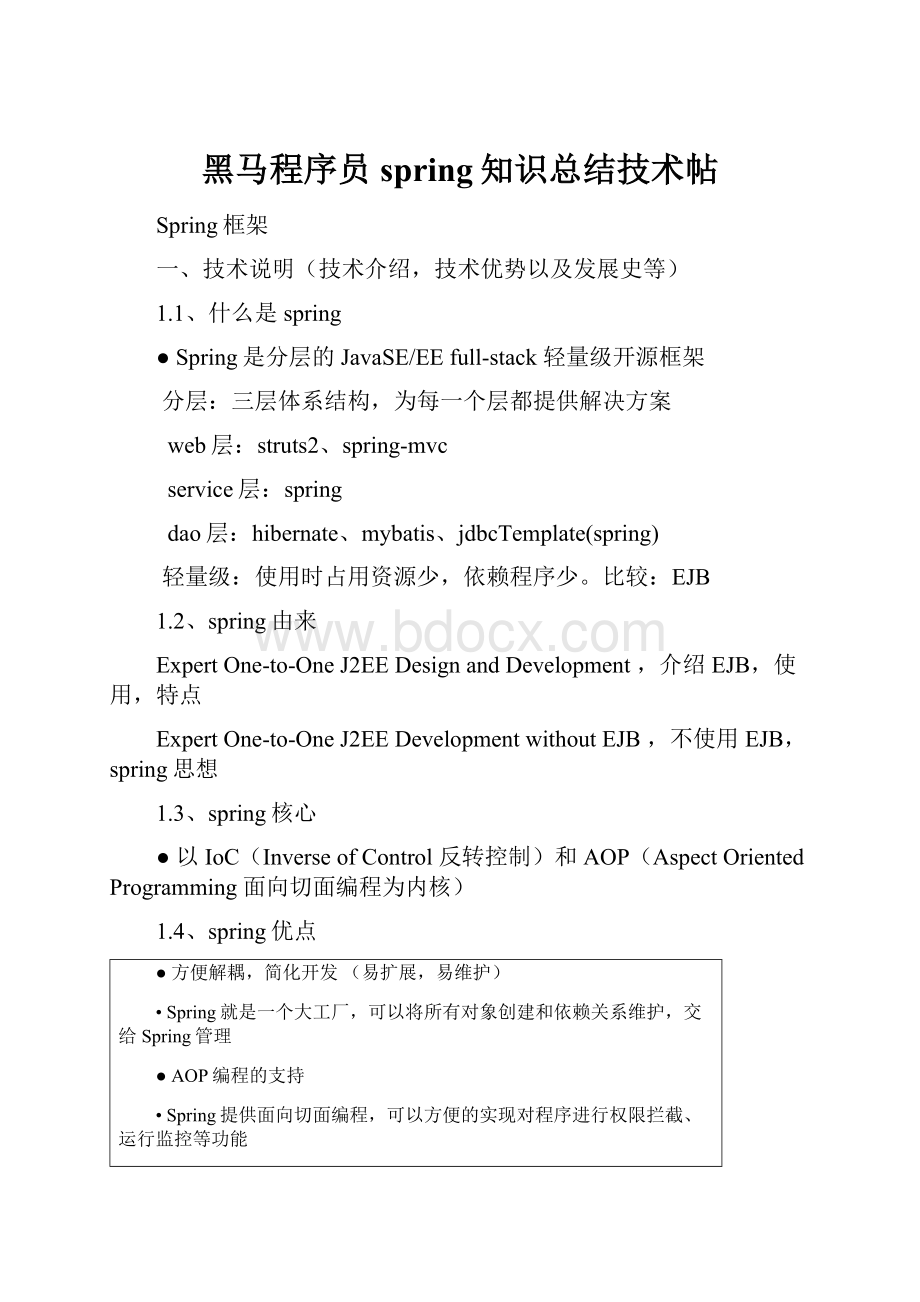 黑马程序员spring知识总结技术帖.docx