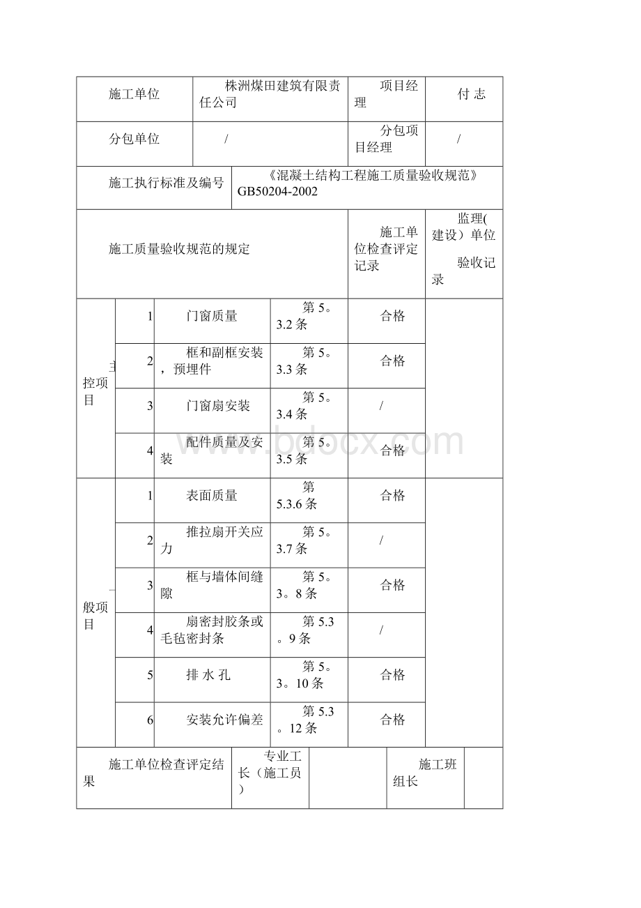 金属门窗安装工程检验批验收记录表铝合金门窗.docx_第3页