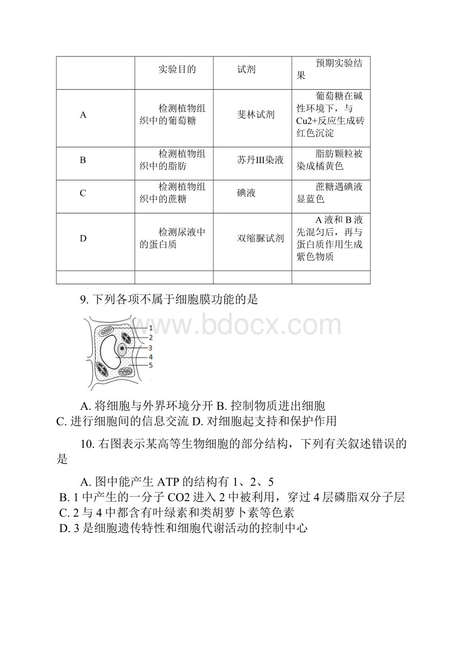 学年江苏省南京市高一上学期选拔考试生物试题.docx_第3页