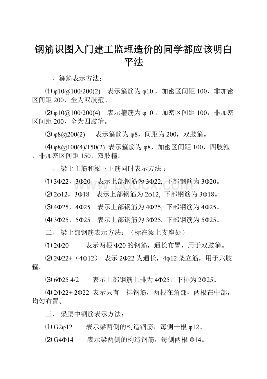 钢筋识图入门建工监理造价的同学都应该明白平法.docx_第1页