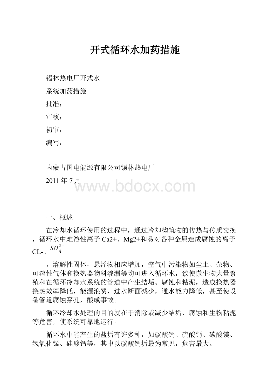 开式循环水加药措施.docx