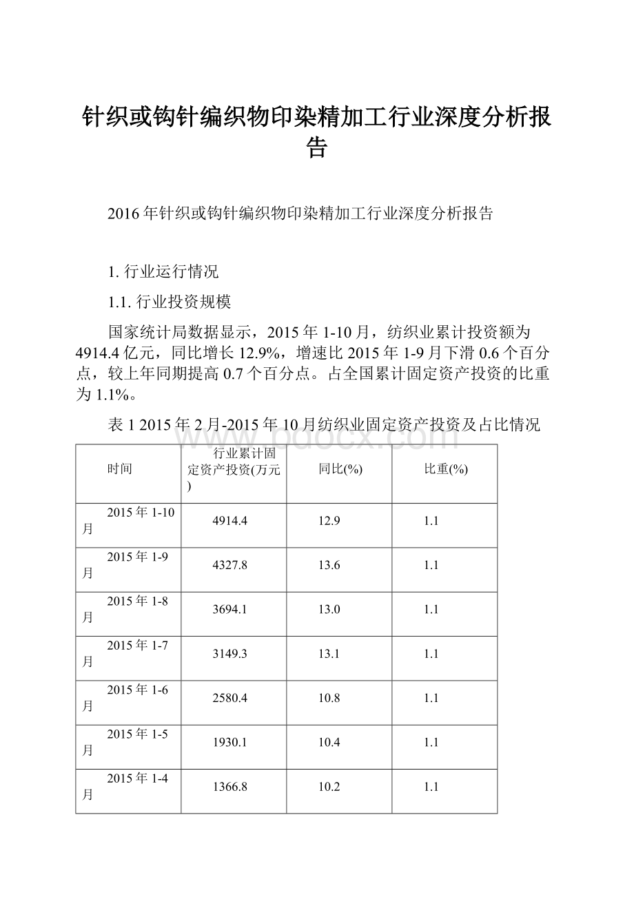 针织或钩针编织物印染精加工行业深度分析报告.docx