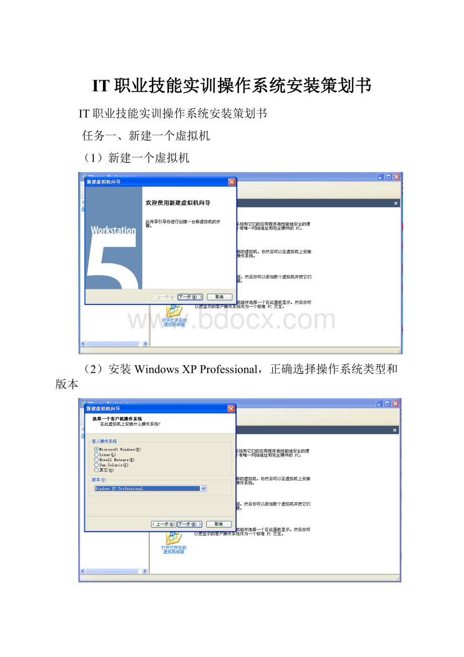 IT职业技能实训操作系统安装策划书.docx_第1页