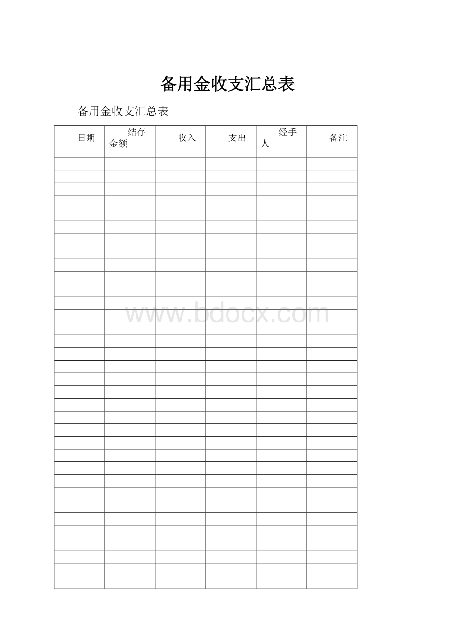 备用金收支汇总表.docx_第1页