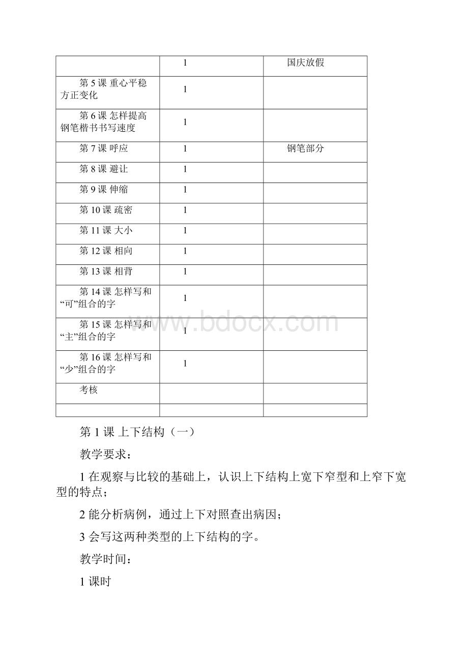 小学六年级上册写字课教案.docx_第2页