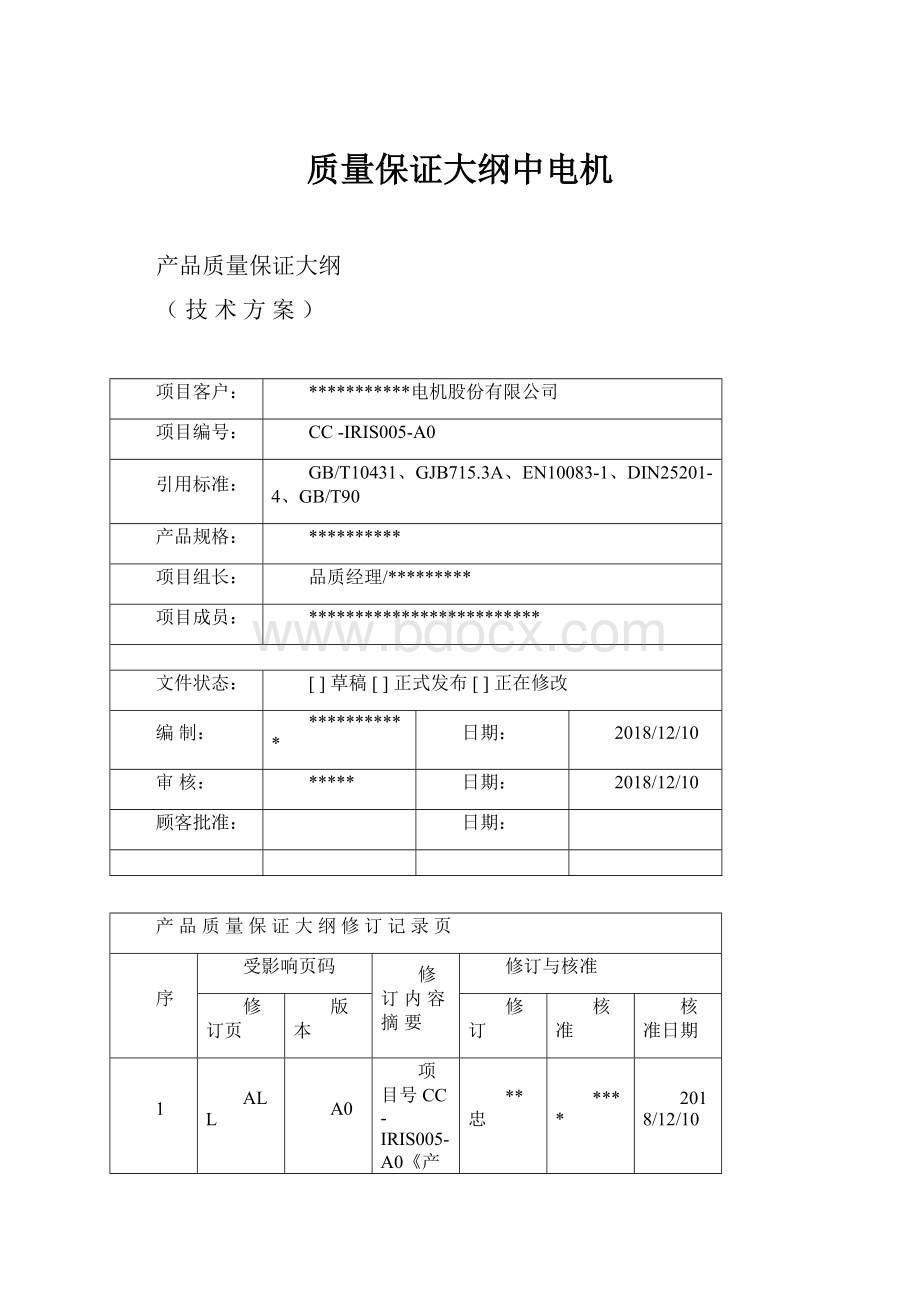 质量保证大纲中电机.docx