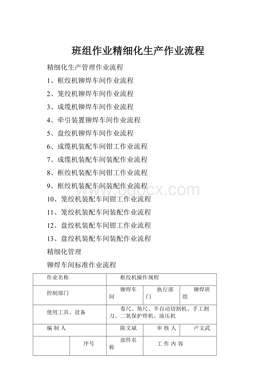 班组作业精细化生产作业流程.docx