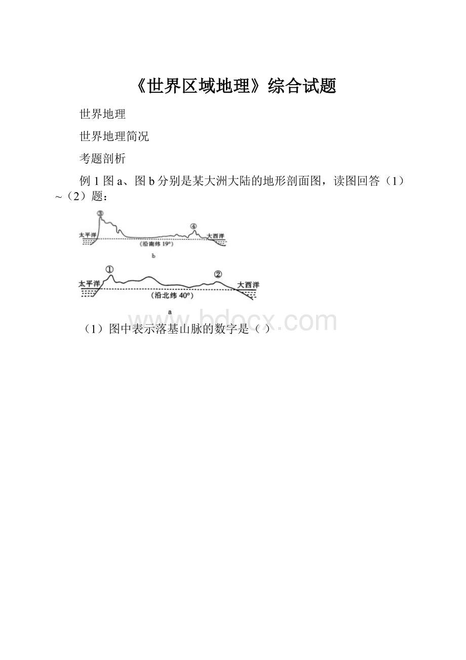 《世界区域地理》综合试题.docx