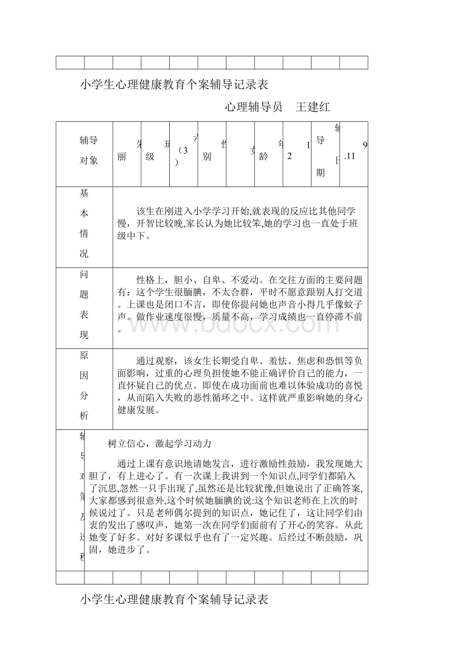 小学生心理健康教育个案辅导记录.docx_第2页