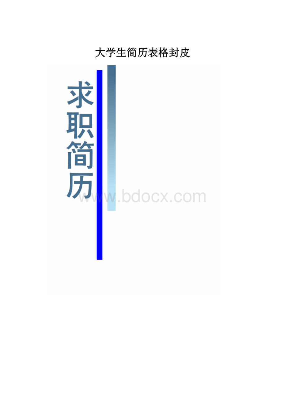 大学生简历表格封皮.docx