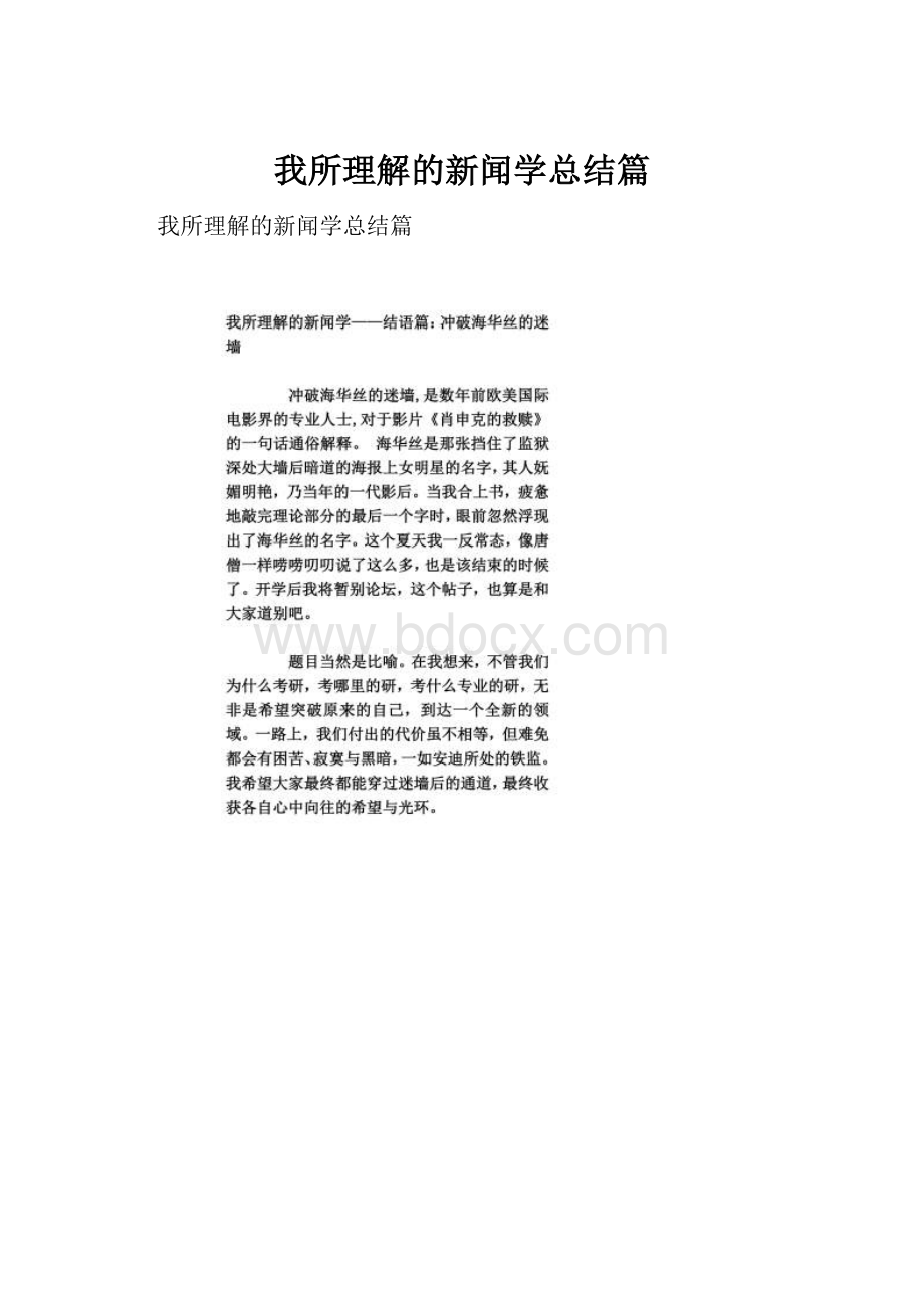 我所理解的新闻学总结篇.docx