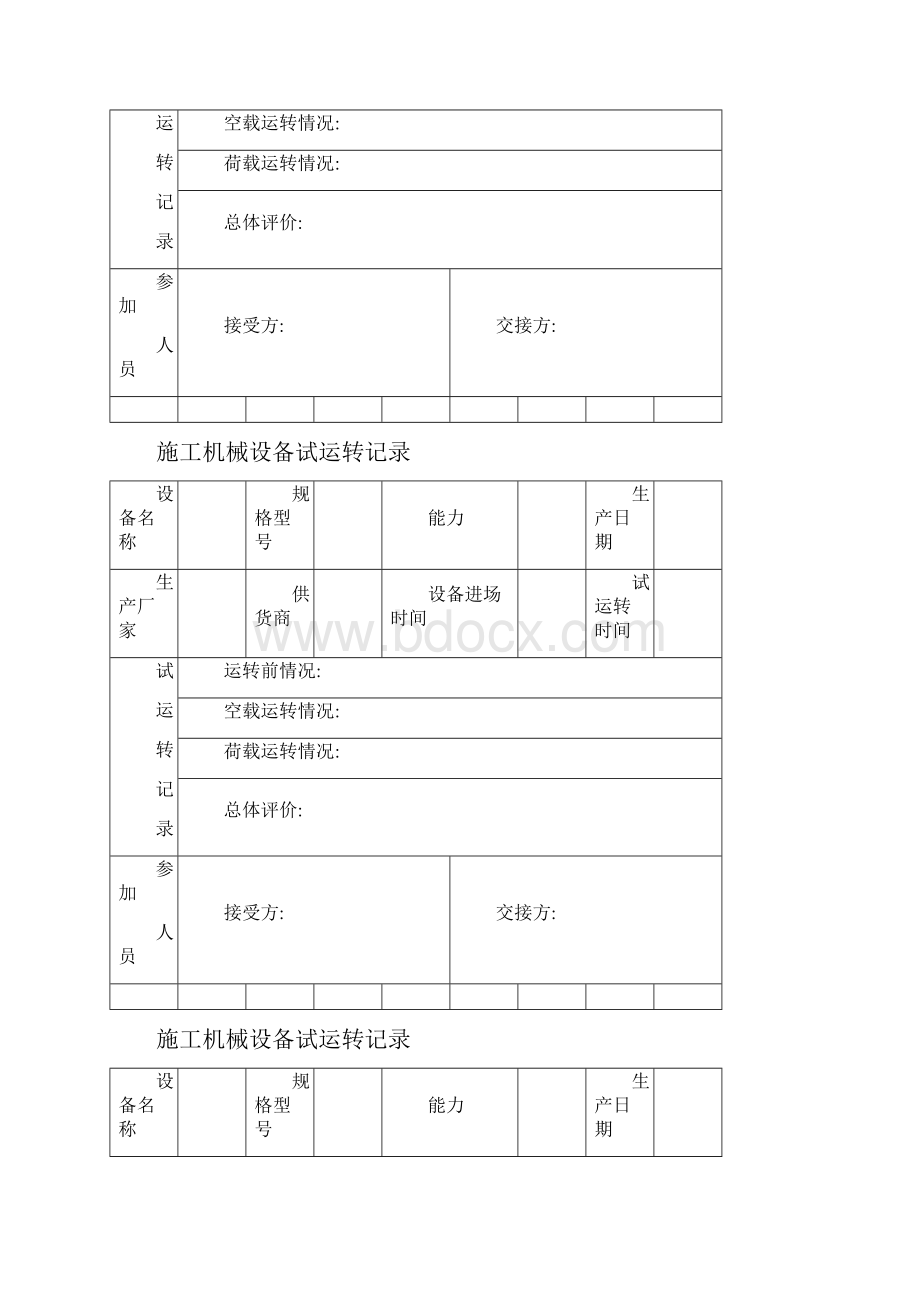 施工机械设备试运转记录解析.docx_第3页