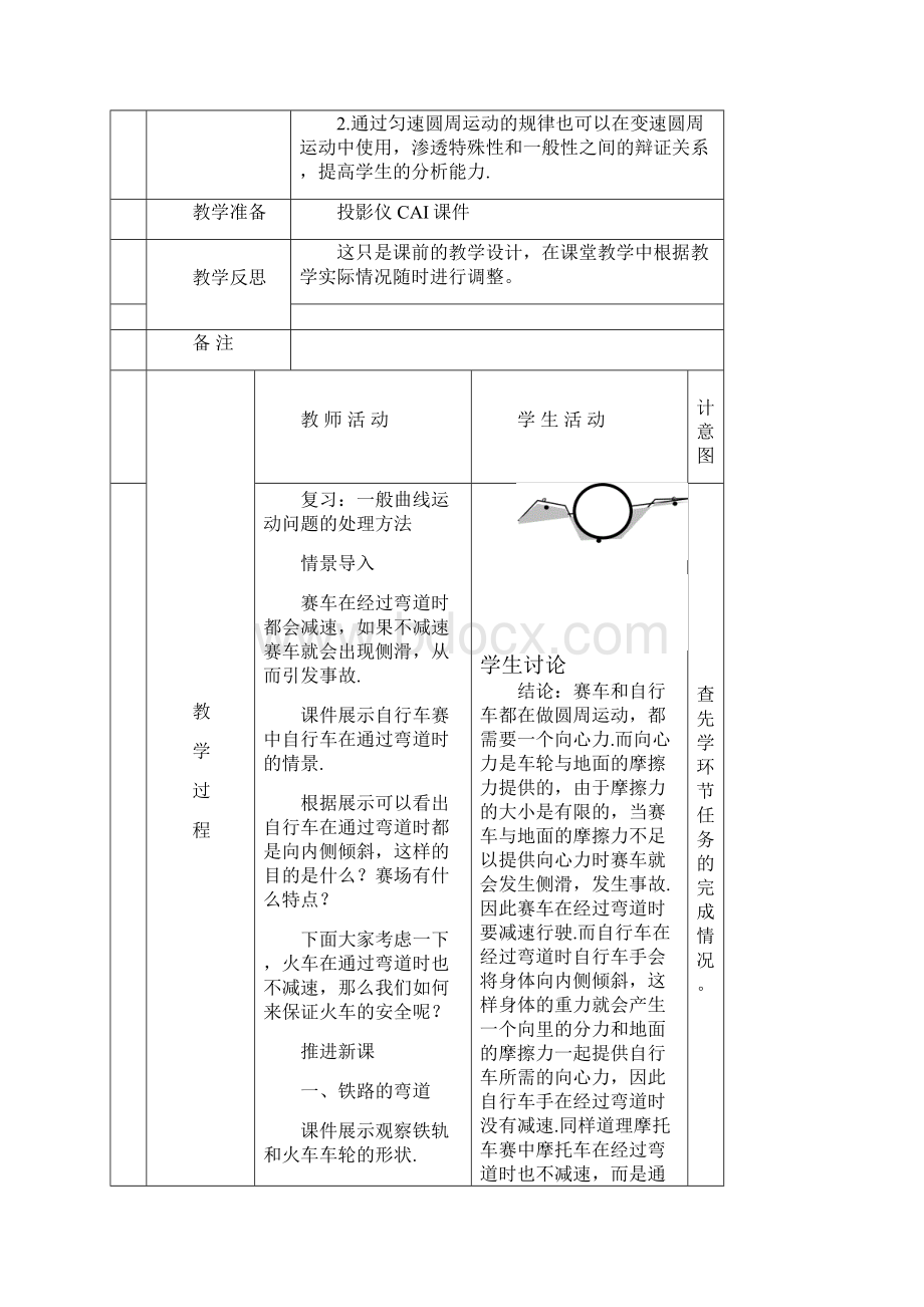 高中物理第五章曲线运动第7节生活中的圆周运动教案新人教版必修76.docx_第2页