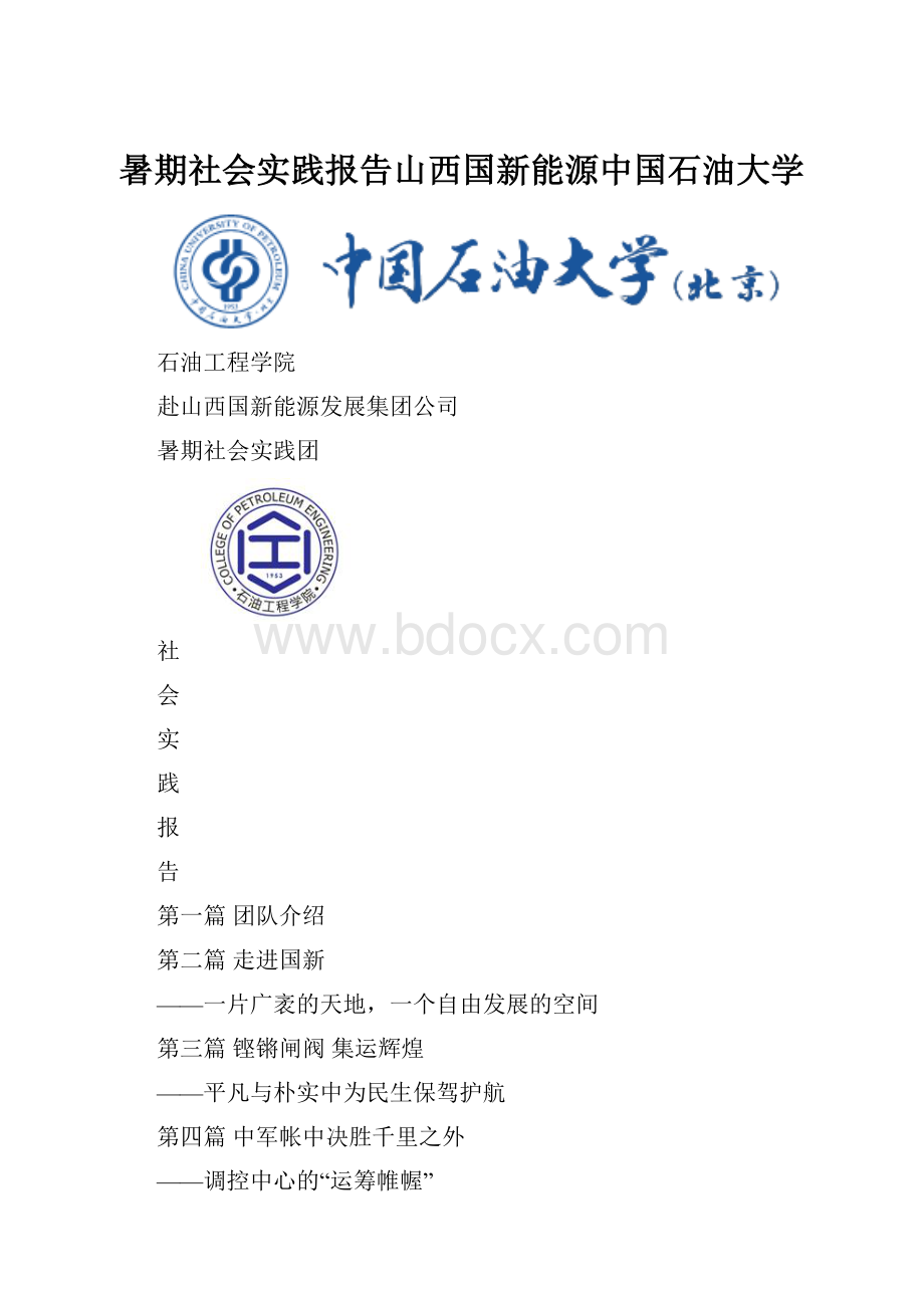 暑期社会实践报告山西国新能源中国石油大学.docx