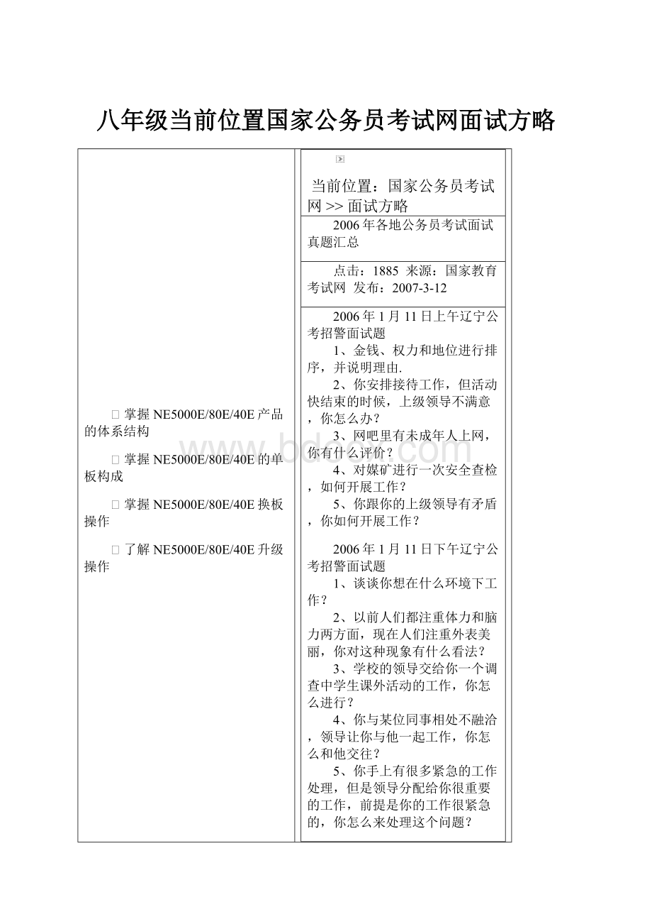 八年级当前位置国家公务员考试网面试方略.docx