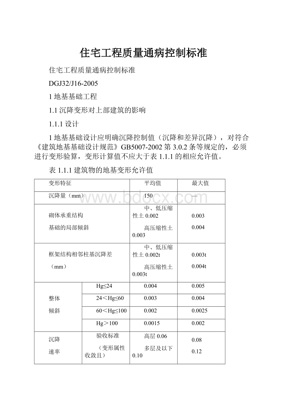 住宅工程质量通病控制标准.docx_第1页