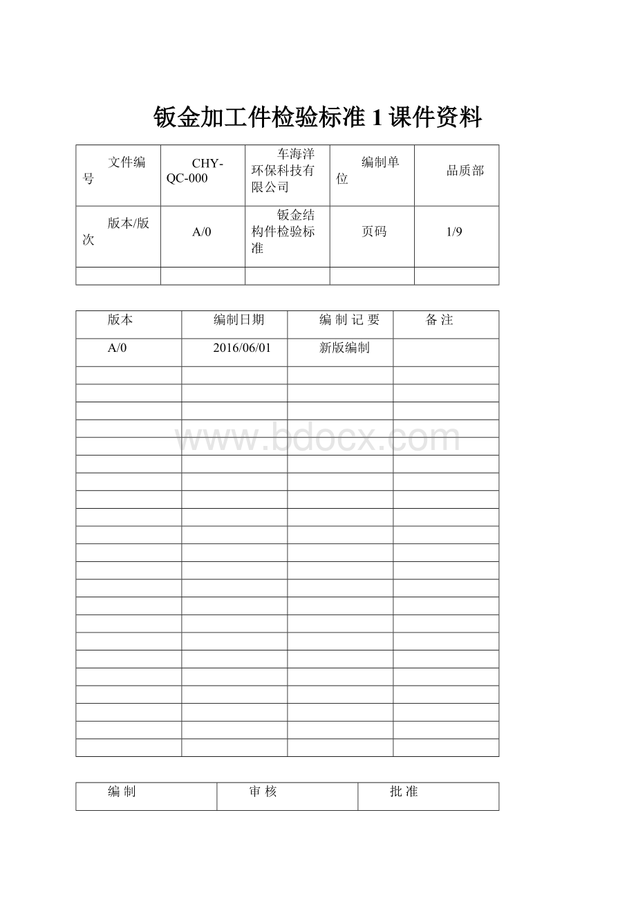 钣金加工件检验标准1课件资料.docx