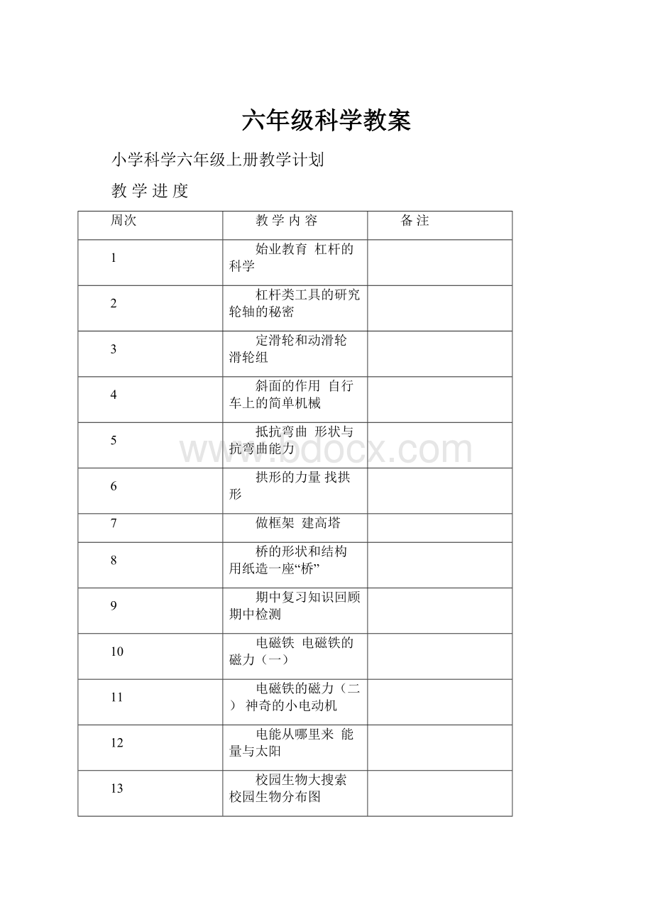 六年级科学教案.docx_第1页