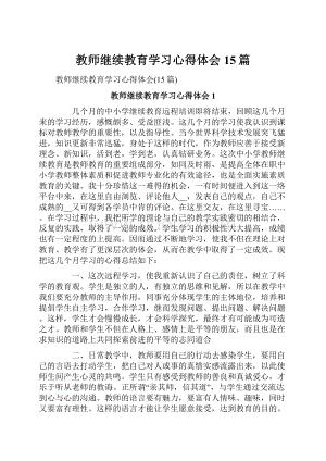 教师继续教育学习心得体会15篇.docx