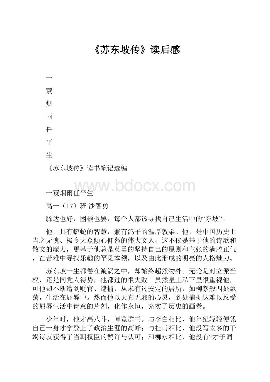 《苏东坡传》读后感.docx