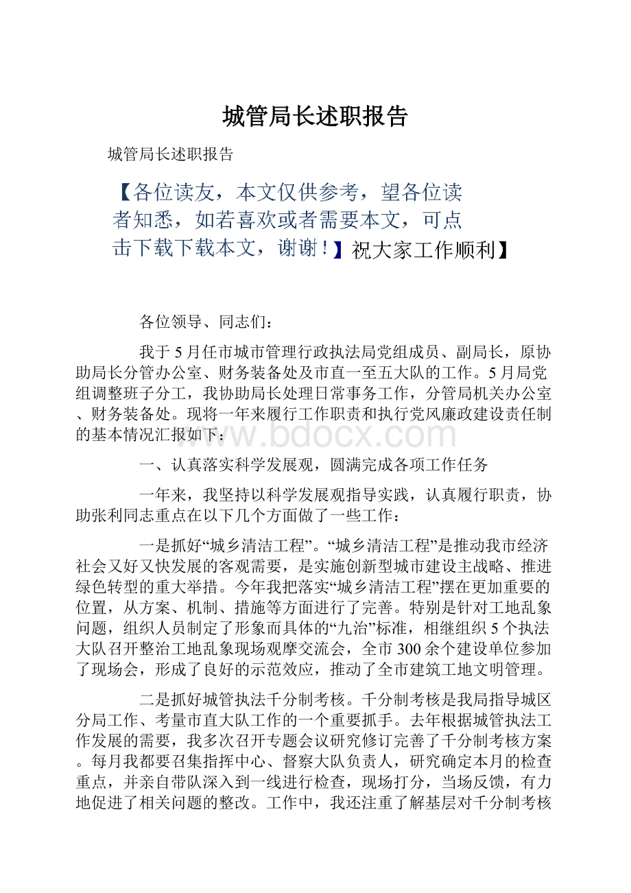 城管局长述职报告.docx