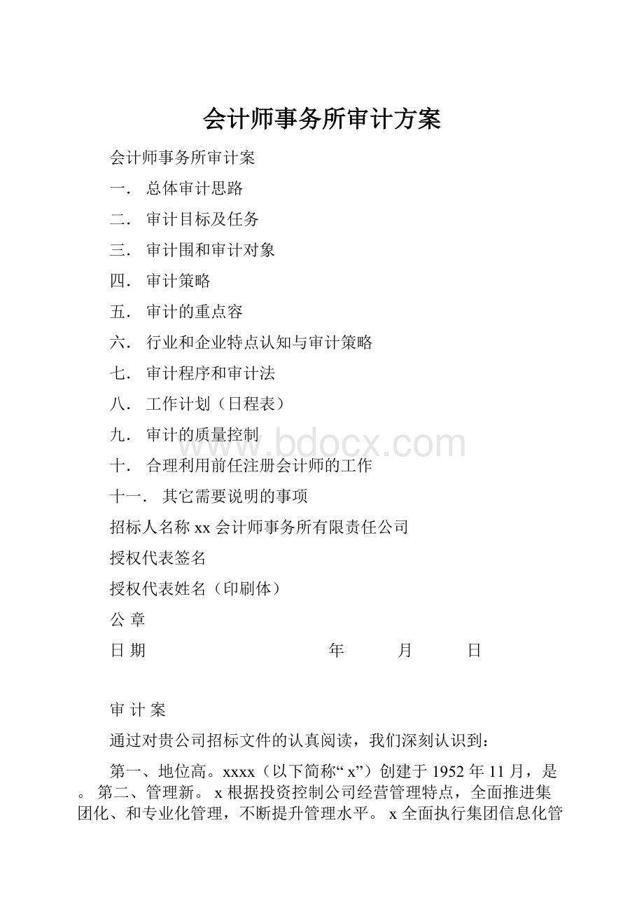 会计师事务所审计方案.docx