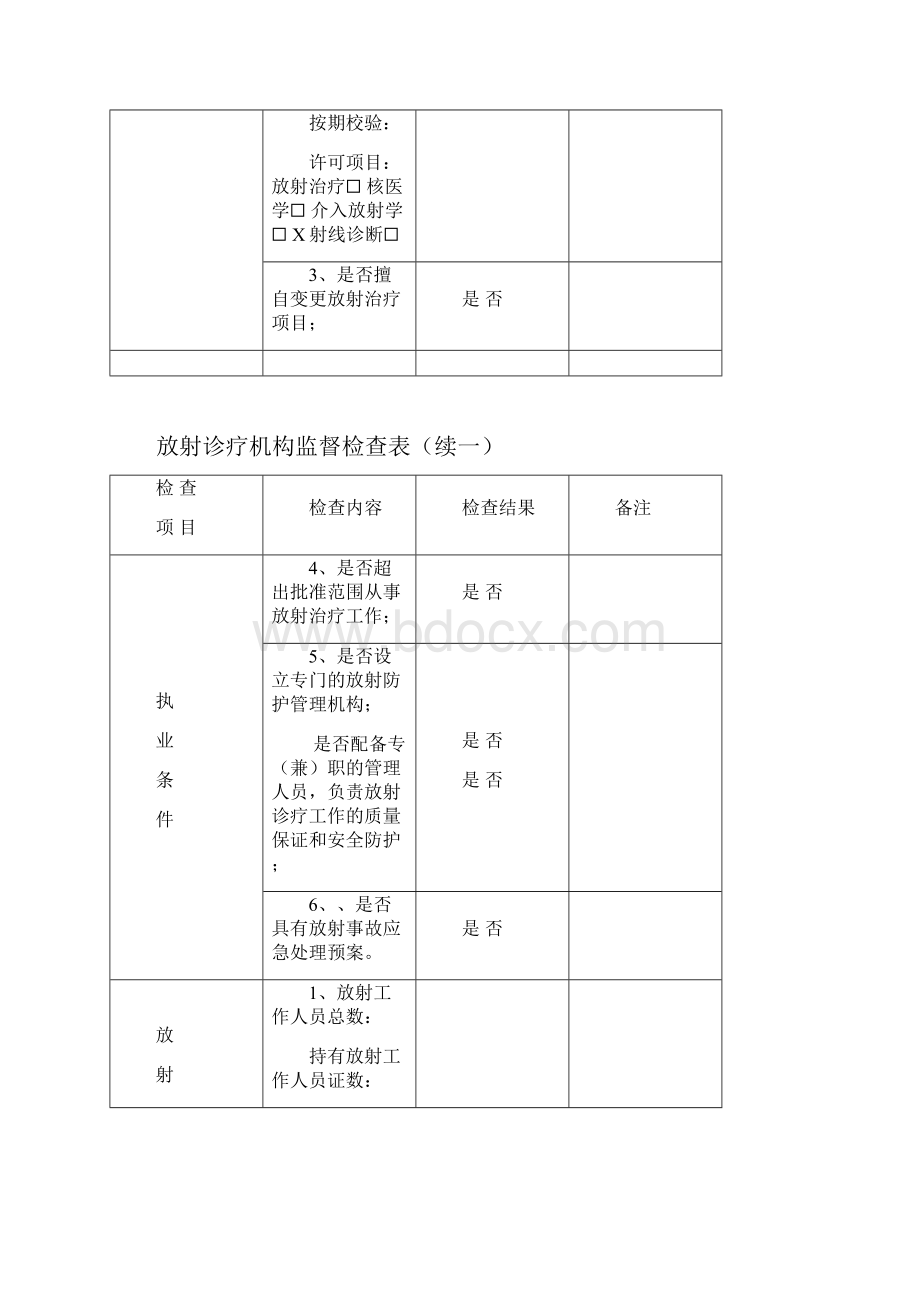 放射卫生日常监督表.docx_第2页