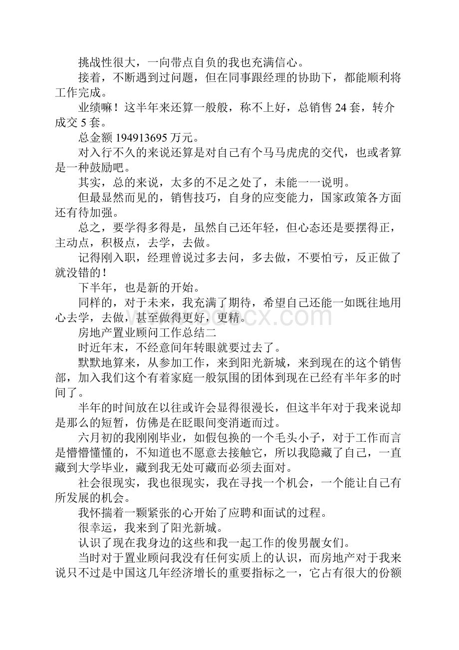 工作总结房地产置业顾问工作总结 精品.docx_第2页