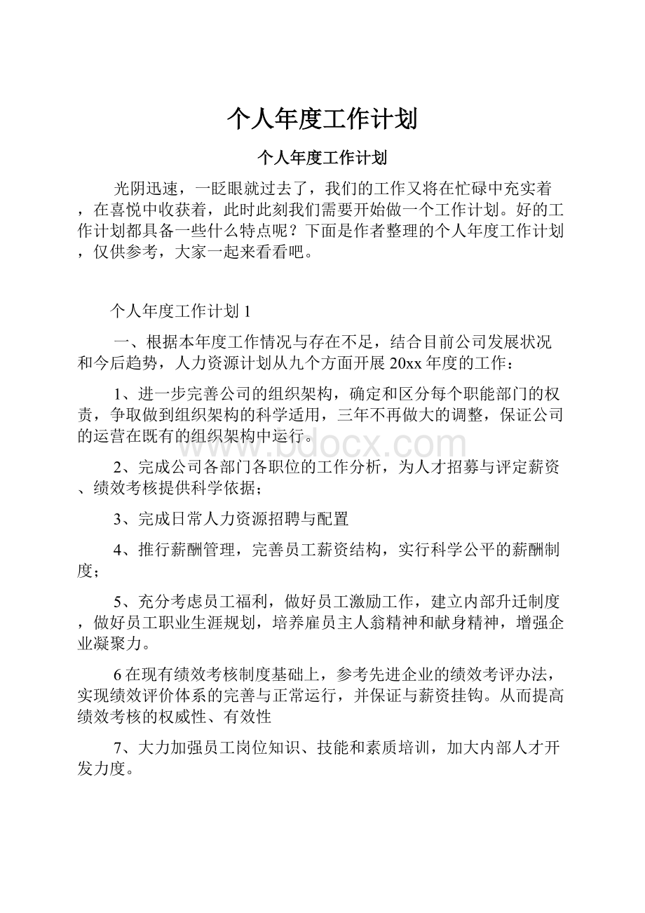 个人年度工作计划.docx