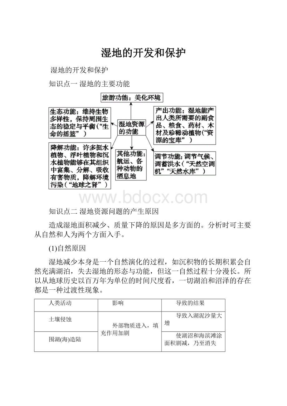 湿地的开发和保护.docx_第1页