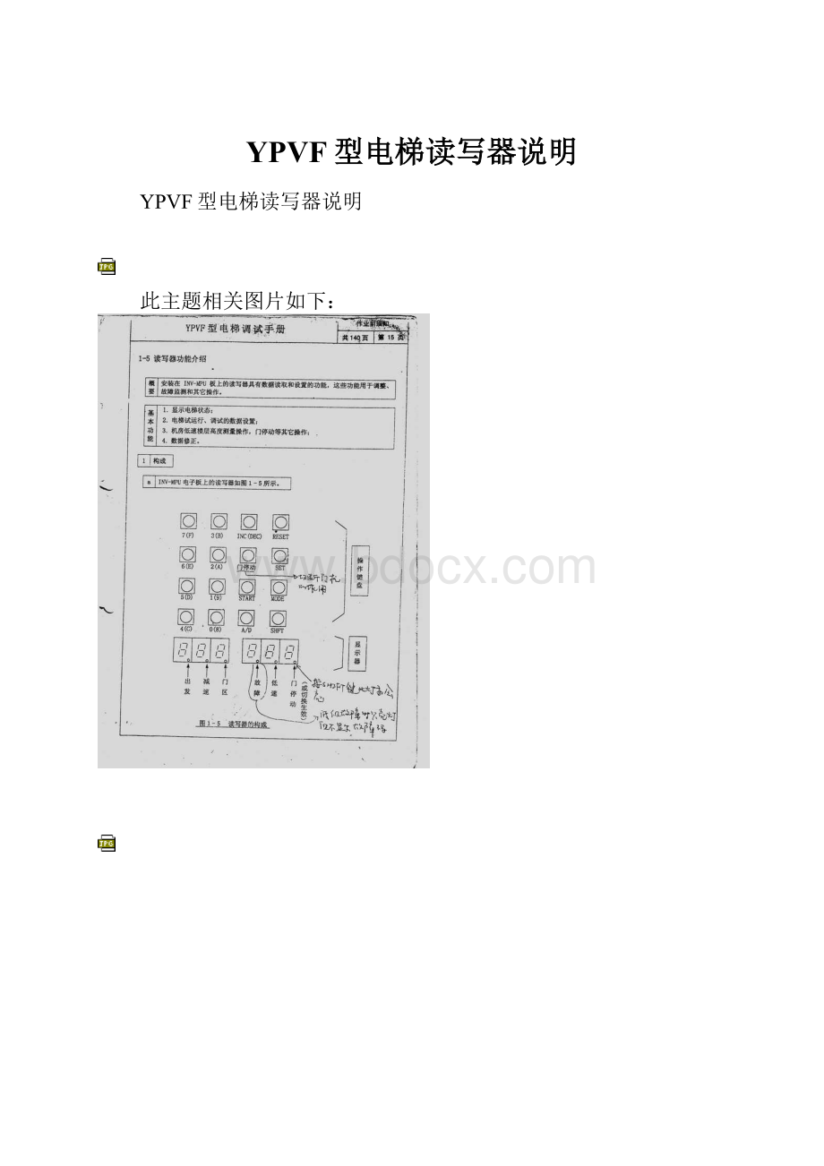 YPVF型电梯读写器说明.docx